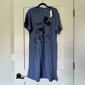 NWT Disney Blue Mickey Mouse T Shirt Dress Night Gown Size S